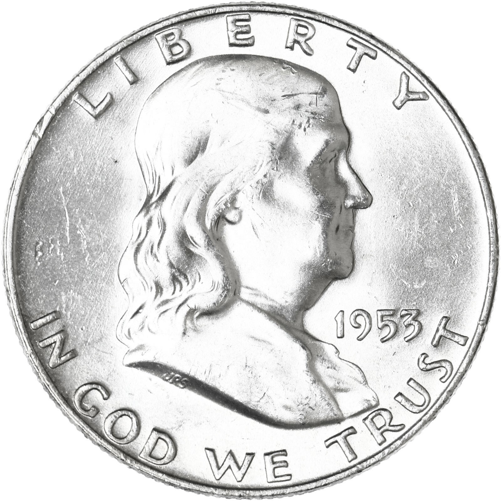 1953 D Franklin Half Dollar 90% Silver BU