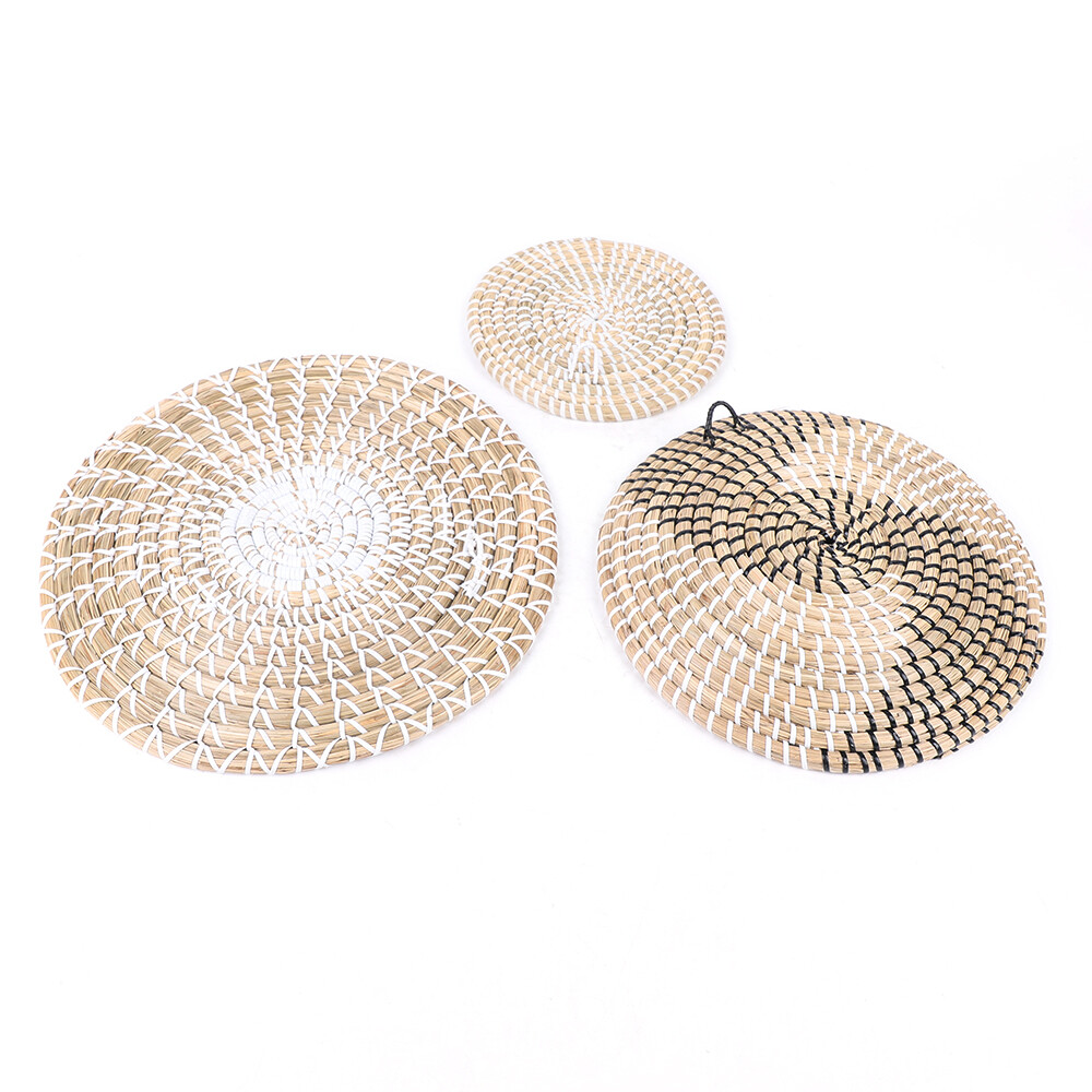 3 Sets Wall Basket Boho Decor Woven Decor Baskets Hanging Wall Art for Bedroom