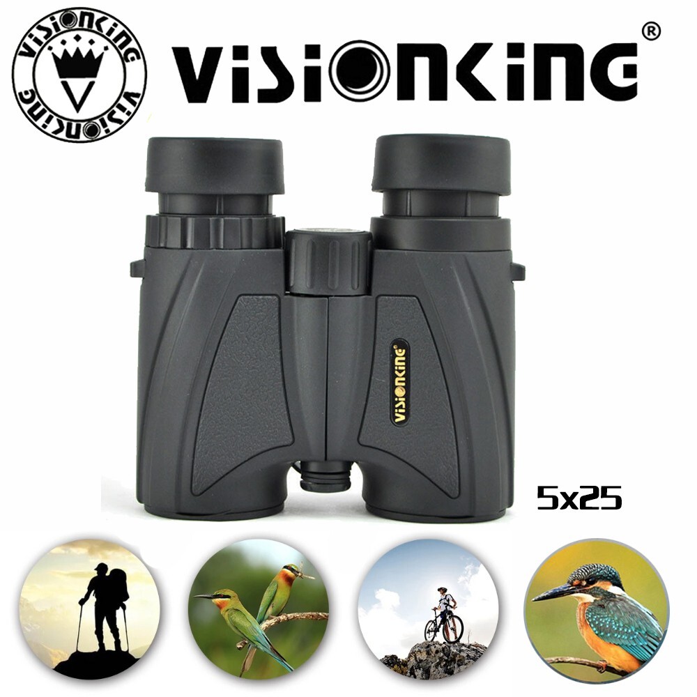 Visionking 5x25 BAK4 roof Binoculars Ultra Wide Angle Bird Wathcing horserace
