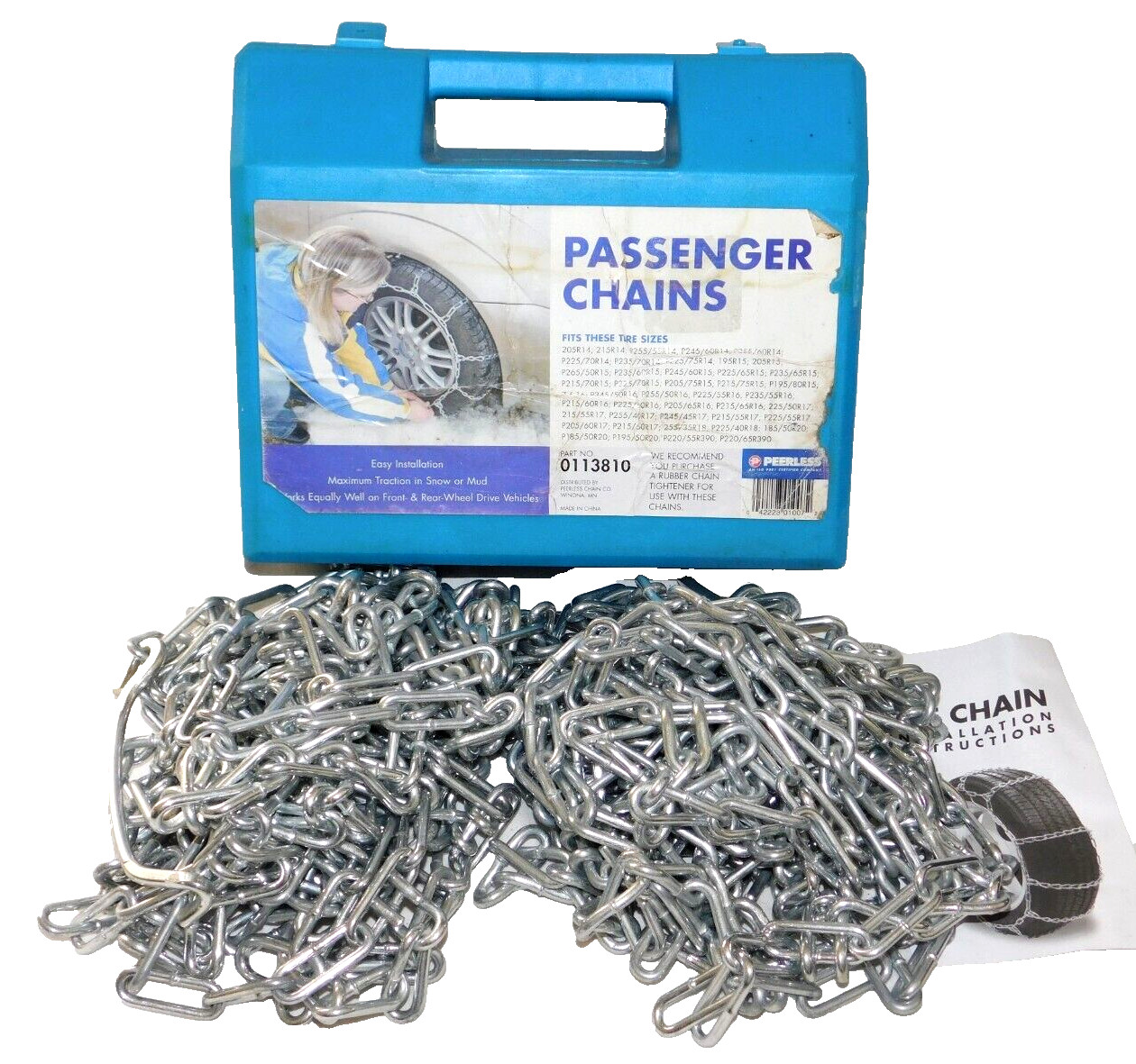 0113810 Peerless Passenger Tire Chains, 1 Pair - Never Used