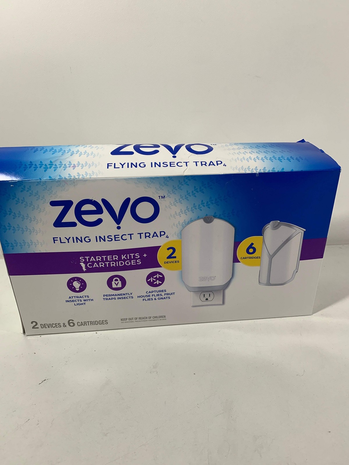 Zevo Flying Insect Trap, Fly Trap, Fruit Fly Trap (2 Plug-in Bases + 6 Refill Ca