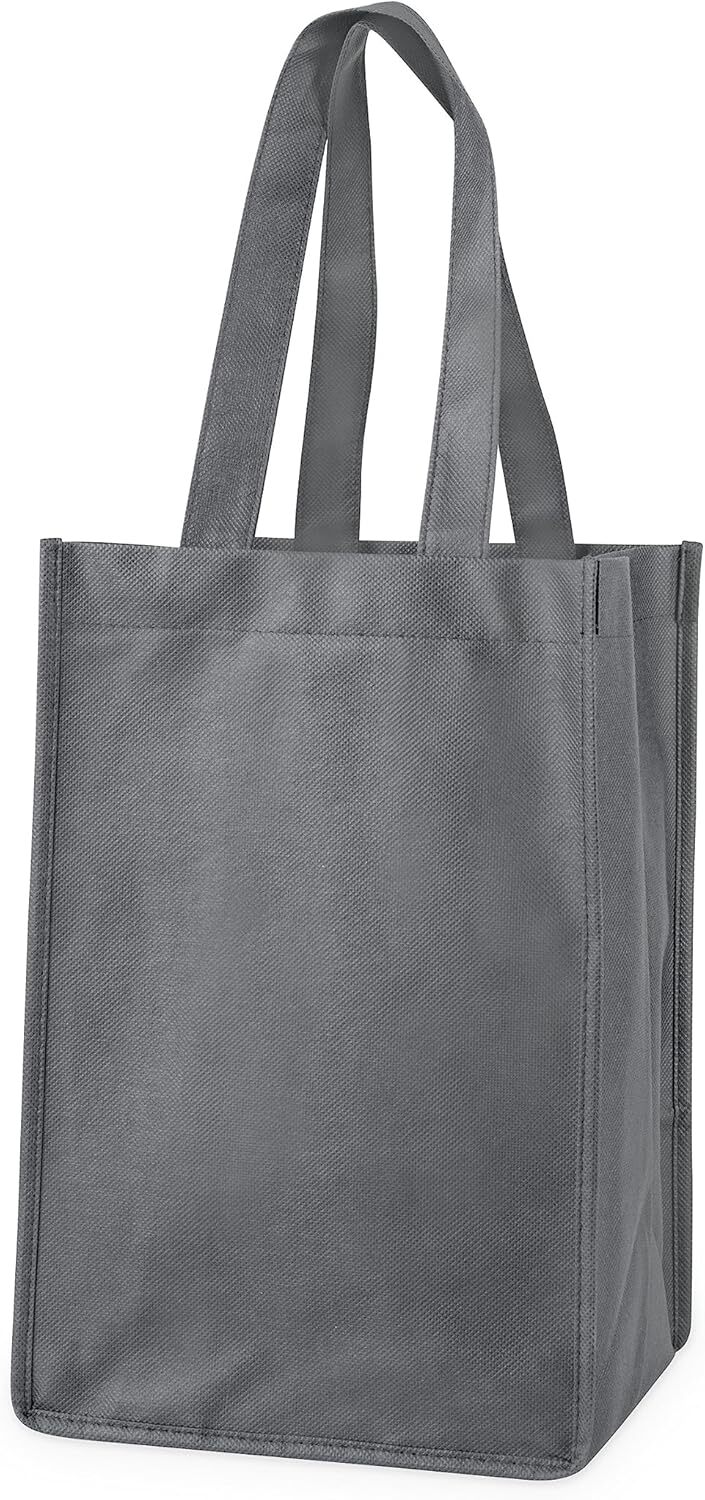 True Wine Tote Bag, 4 Bottle Carrier, Carrier 4-Bottle, Gray