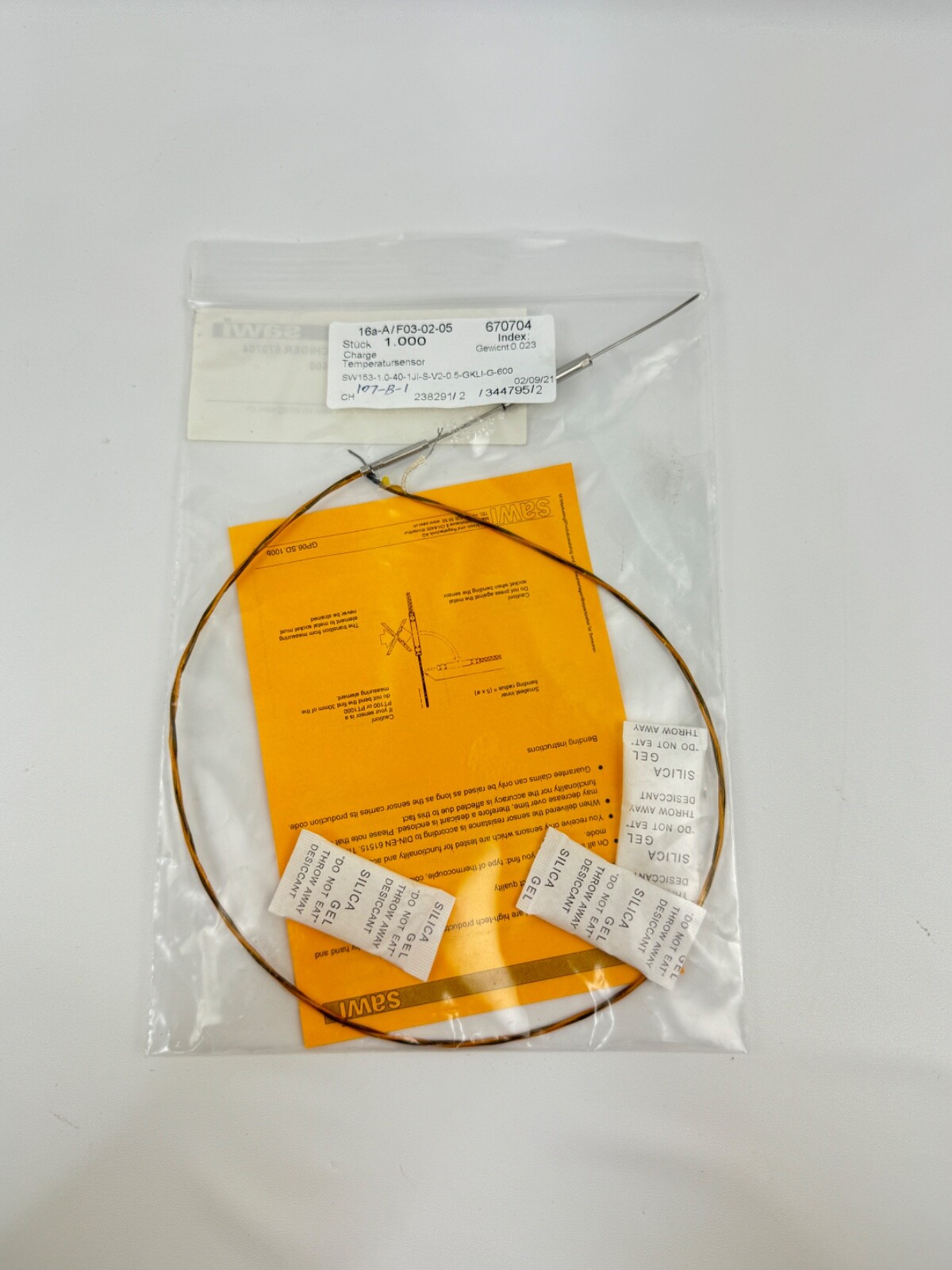 Sawi Temperature Sensor 670704 SW153-1.0-40-1JI-SV2-0.5-GKLI-G-600 200RYS153100