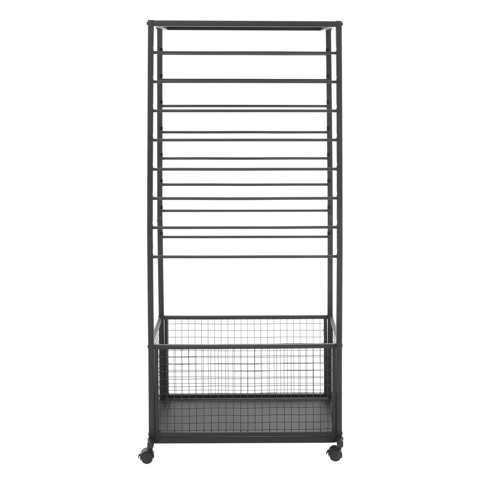 16-Tier Double-Sided Ribbon Holder Organizer Rack Ribbon Storage Holder W/ Wheel