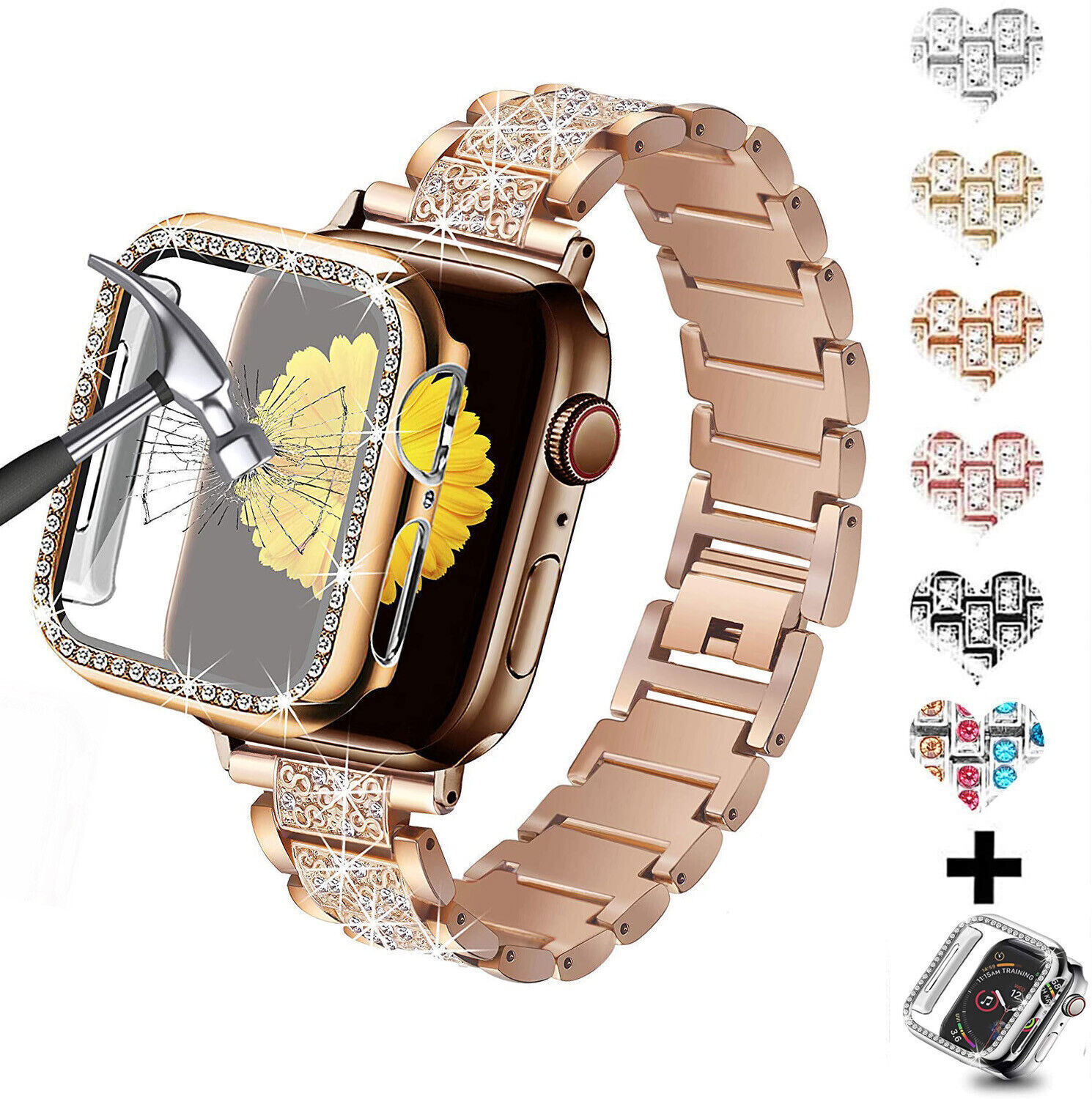Bling iWatch Band Strap Diamond Case For Apple Watch Ultra 49mm /Ultra 2 49mm