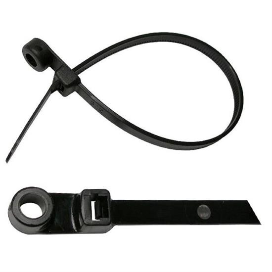 1000 PACK 8" INCH BLACK ZIP TIES w/ MOUNTING SCREW NAIL HOLE NYLON CABLE TY WRAP