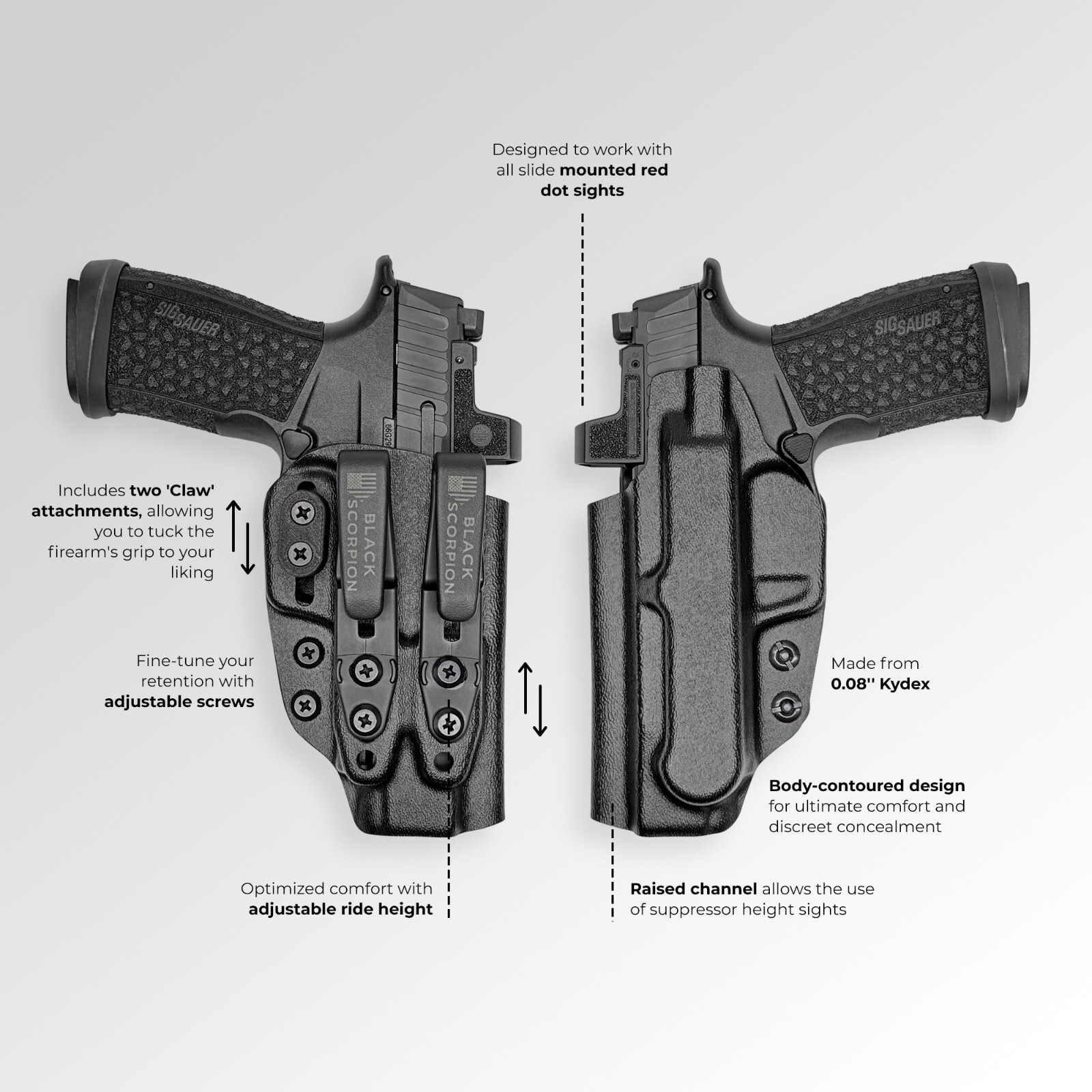 AIWB Dual Clip X Holster fits CZ Shadow 2 Compact w/ Streamlight TLR-7X