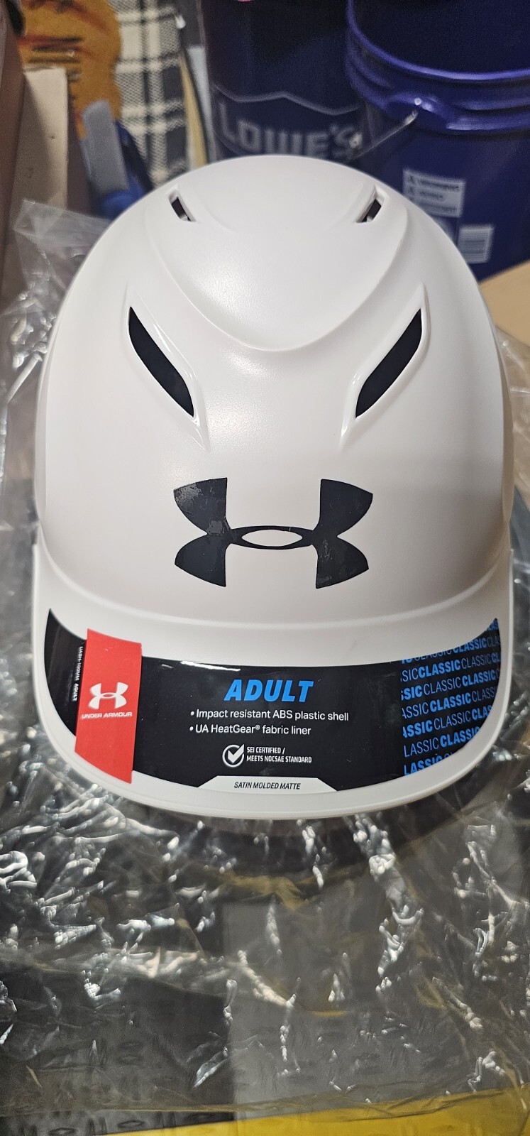 NEW Under Armour Matte White Adult Baseball Batters Helmet UABH-100MM Classic