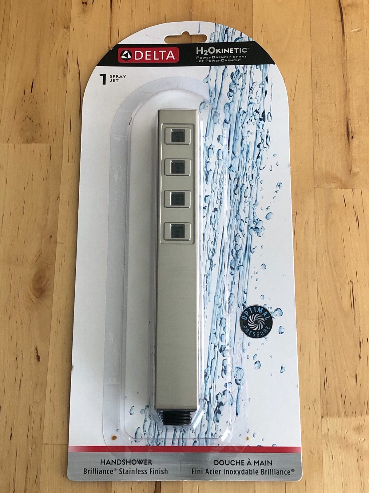 NEW - Delta 59567-SS-PK H2OKINETIC® POWERDRENCH HANDSHOWER BRILLIANCE STAINLESS