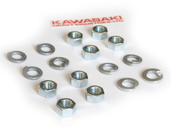 Kawasaki Exhaust Muffler Nuts & Washers h2 kz1000 kz1100 gpz1100 ltd police z1r