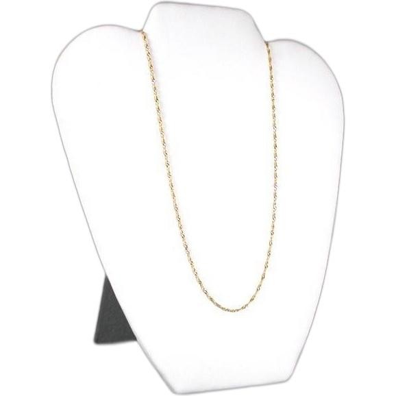 White Faux Leather Necklace Pendant Bust Jewelry Display 7 3/8" x 8 5/8"