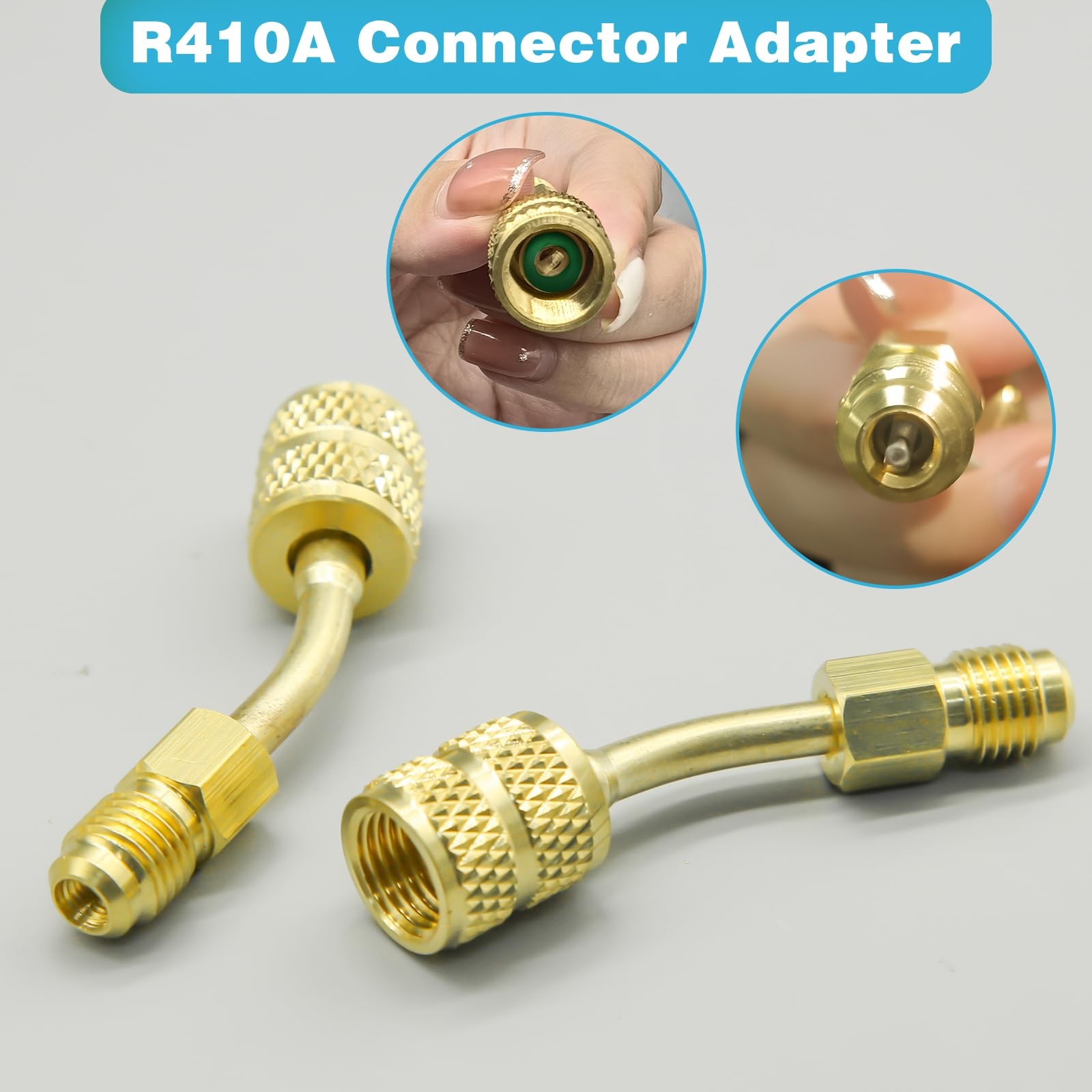 R410A Adapter Kit, Mini Split Adapter 5/16 to 1/4 Coupler R410A Refrigerant H...