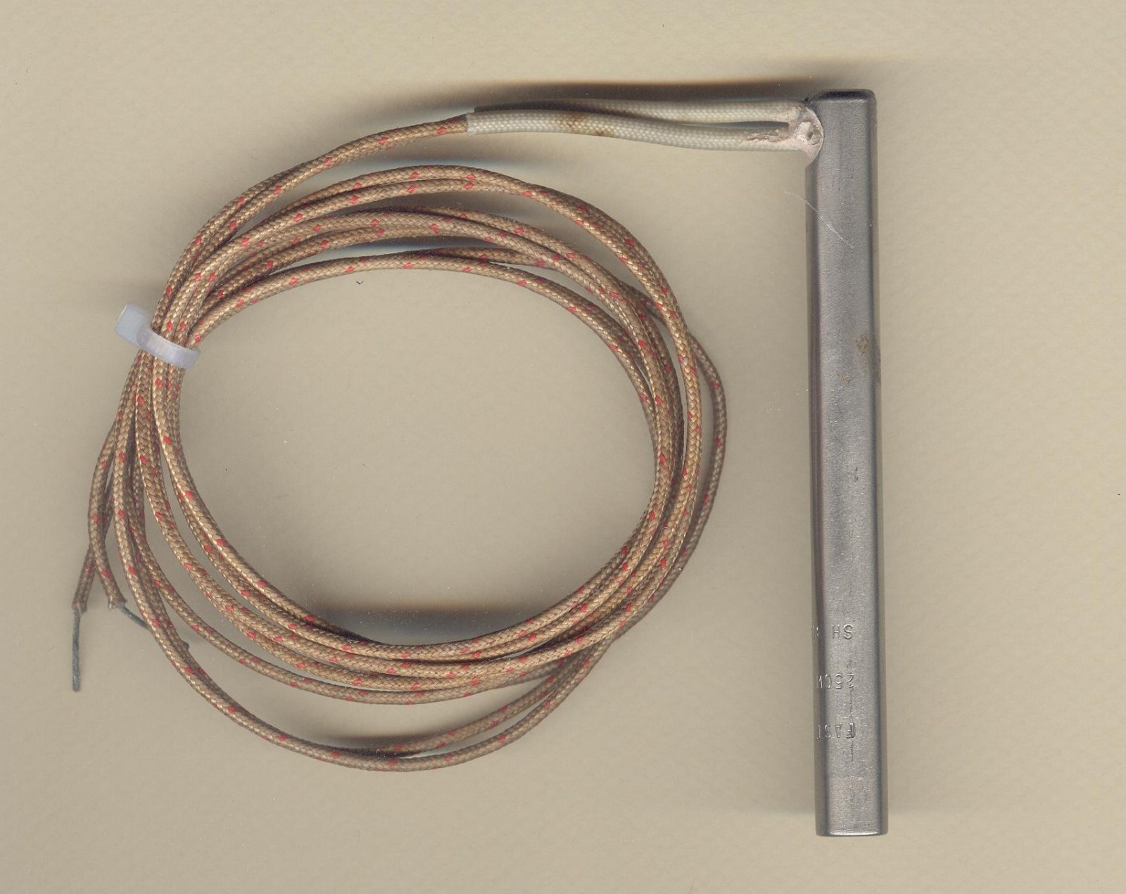 FAST HEAT Cartridge Heater  3/8" Dia. 3 3/4" L 250W 240V 36" Leads