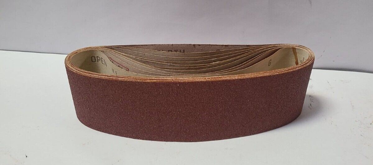 10 Western Abrasive Sanding Belt 3" x 23-1/2" 80J 80-J Grit Resin Garnet Cloth