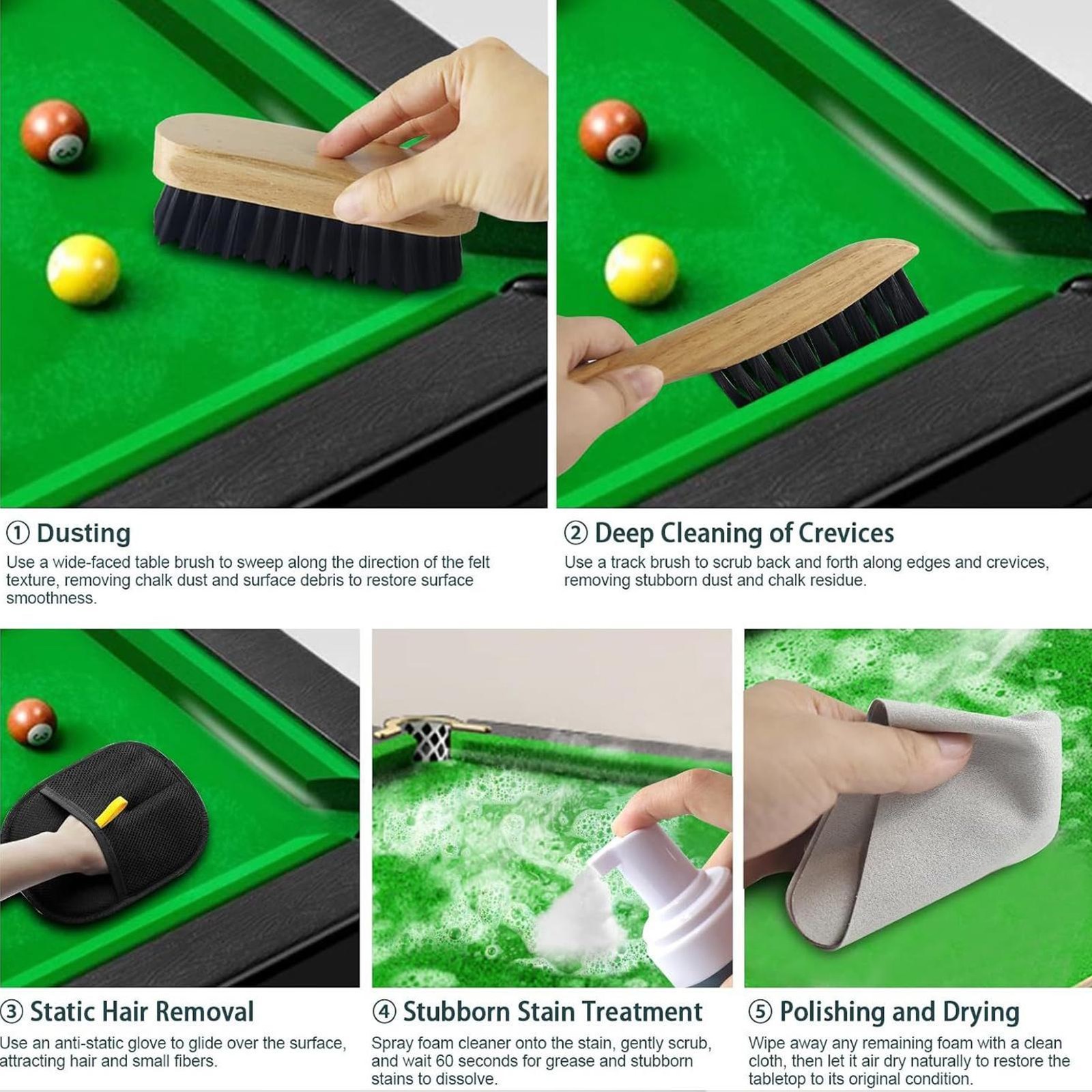 Quick Clean Pool Table Felt Cleaner - Cleaner Spray 100ml & Towel