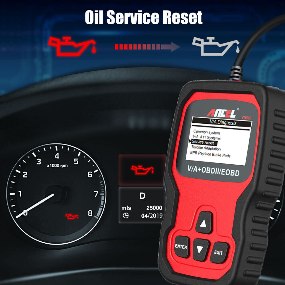 ANCEL VD500-US OBD2 Scanner Code Reader ABS SRS EPB Oil Diagnostic Tool For VW