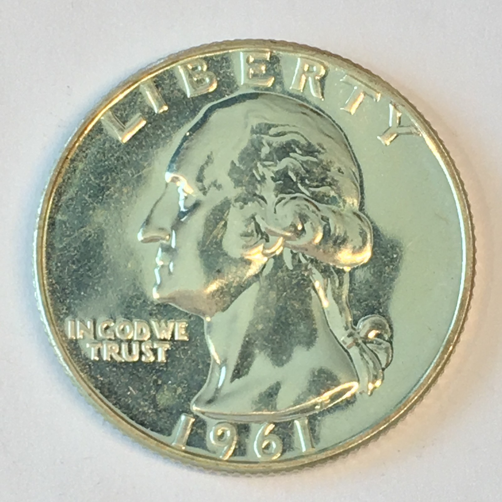 1961 Washington Silver Quarter- Nice PROOF - High Quality Scans #C104