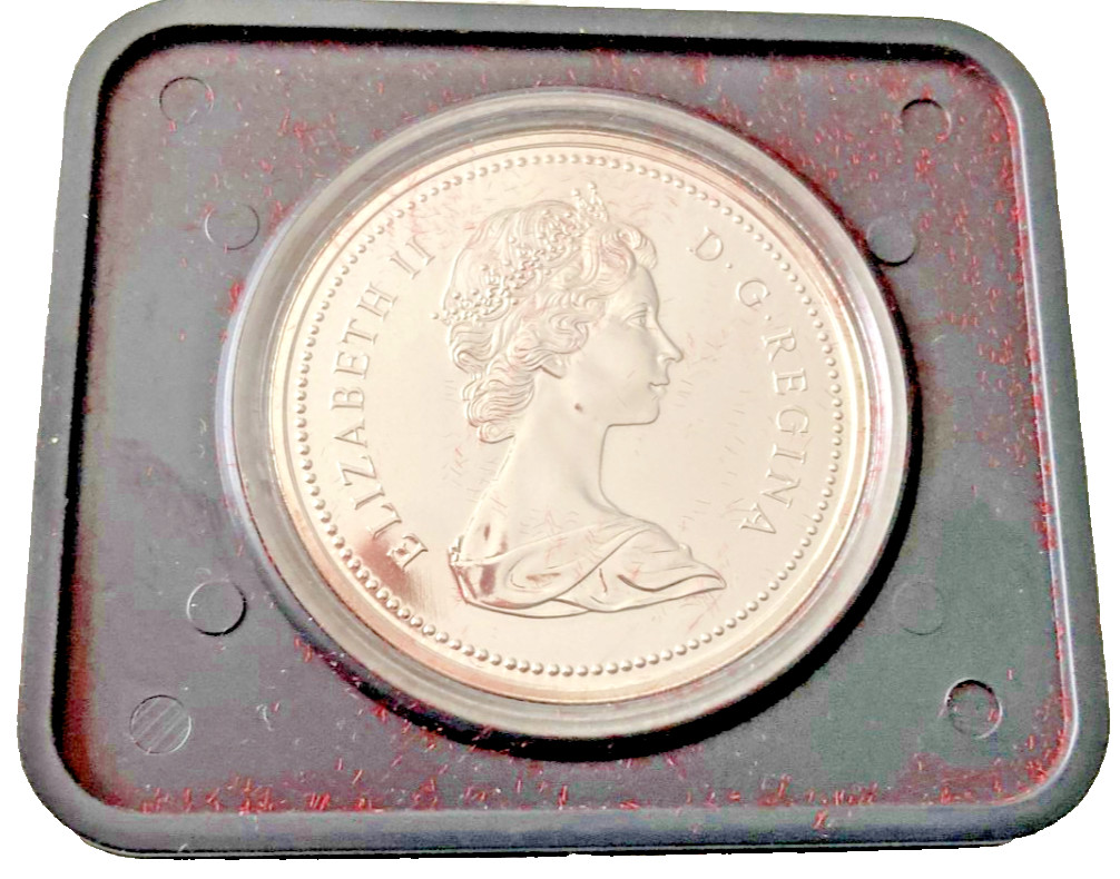 1975 Proof Canadian Dollar Silver Coin, 1875-1975 Calgary w/Case MINT