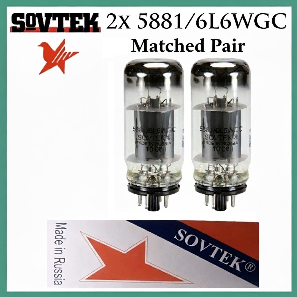 New 2x Sovtek 5881 / 6L6WGC / 6L6 | Matched Pair / Two / Duet Tubes | Free Ship