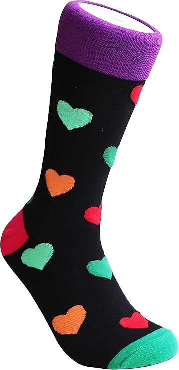 Sock Society Valentine Love Hearts Unisex Fun Dress Casual Crew Funny Sz Medium