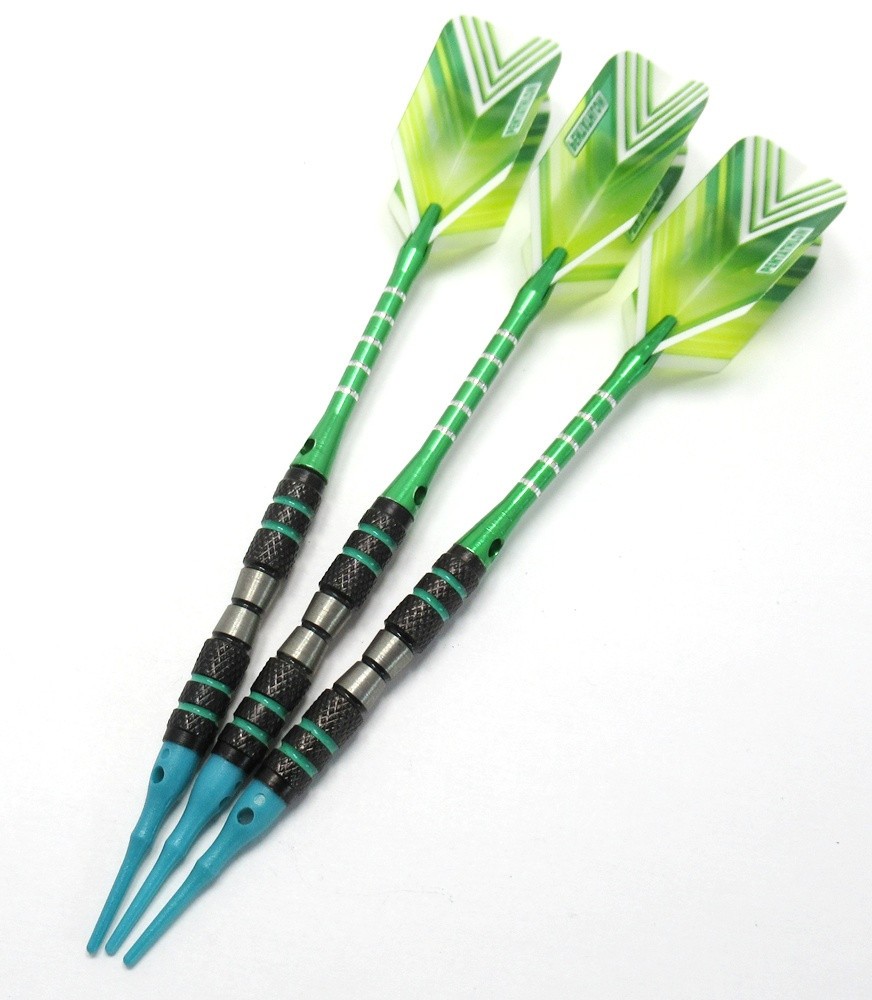 Ruthless DY10 18g Green Soft Tip Darts 80% Tungsten + Extras + Tracking