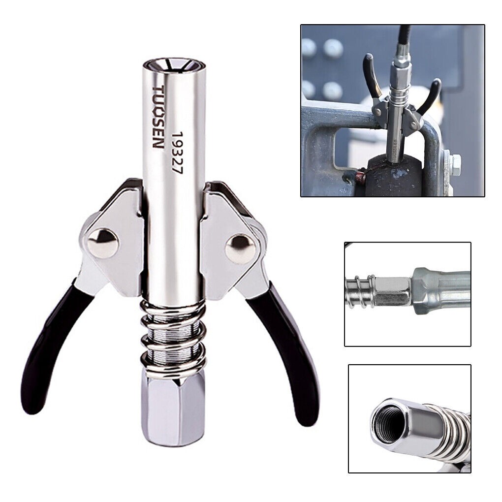 Grease Tool Coupler Quick Lock and Release Double Handle 10000 PSI High Pressure