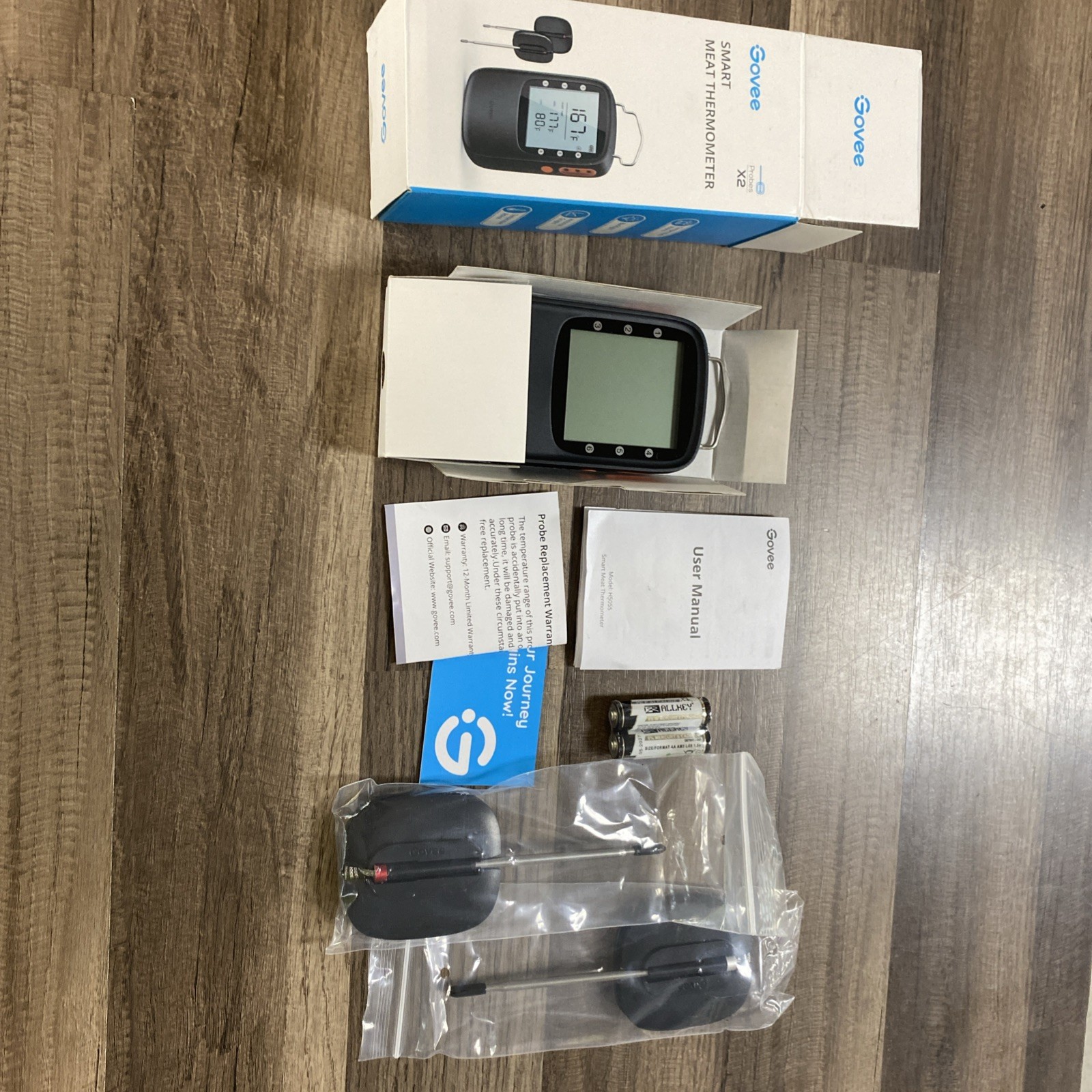 GOVEE Smart Meat Thermometer X2 Probes H5055 Battery Powered Included/b