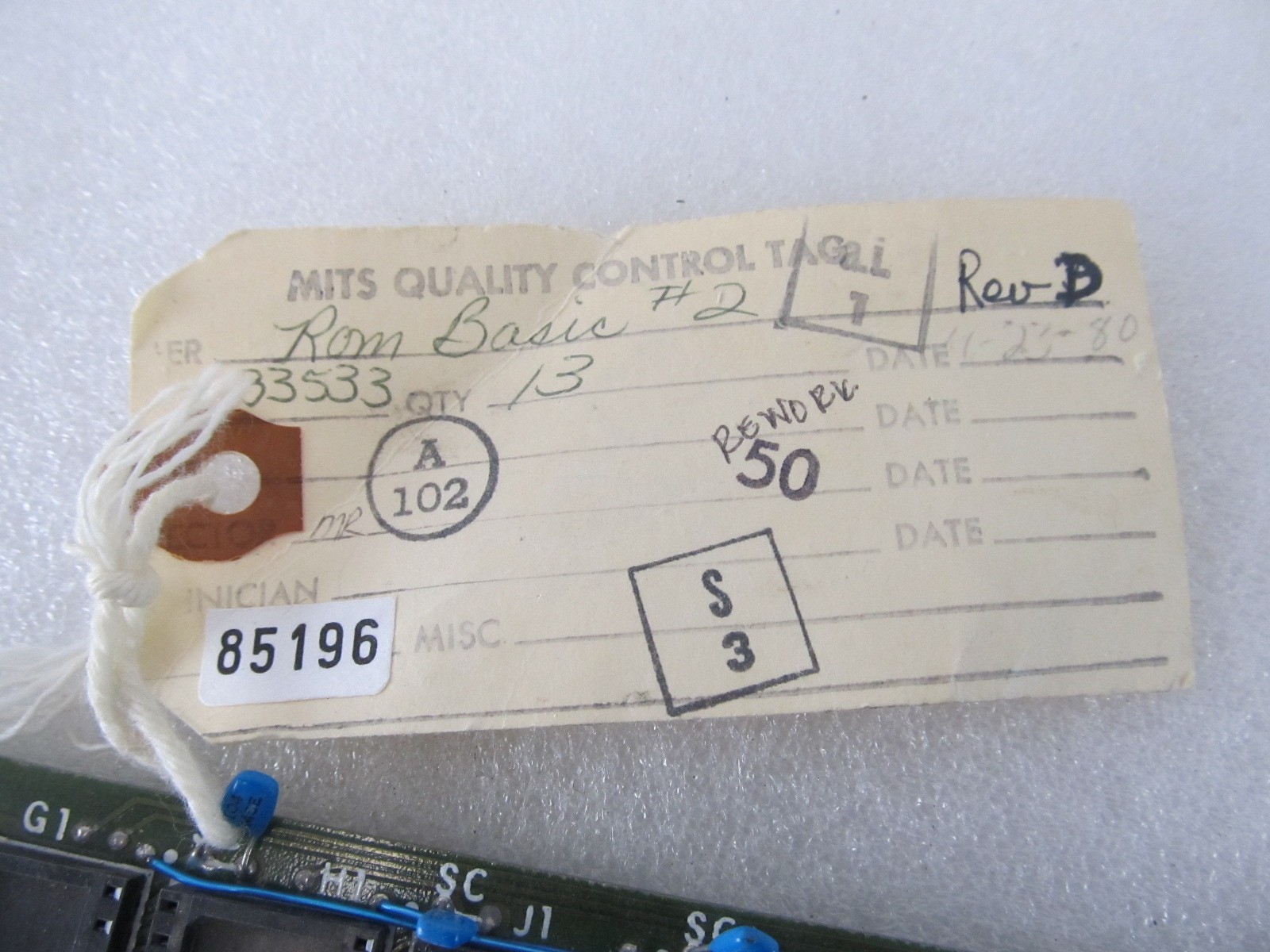 MITS ROM Basic #2 Board AS IS - Vintage Computer