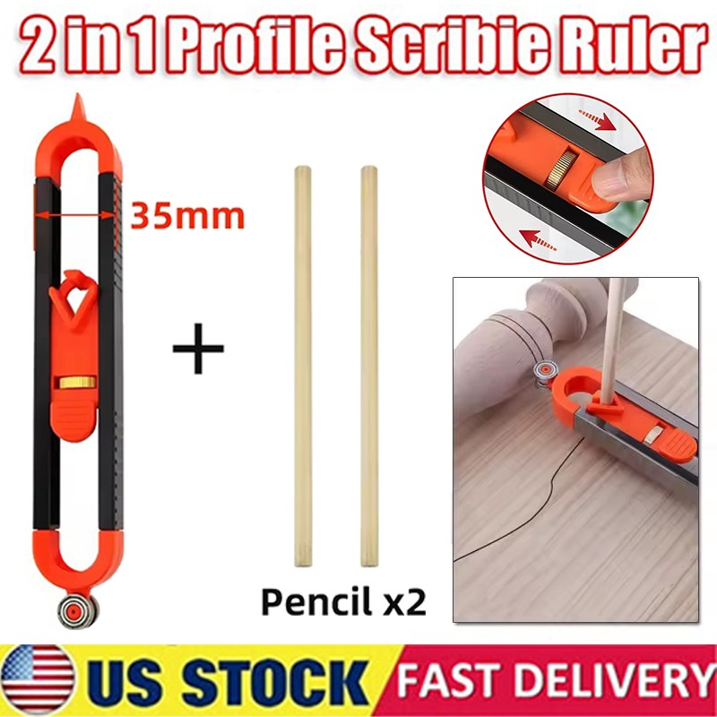 Profile Scribing Ruler Contour Gauge with Lock - Precise Scribe Tool Woodworking