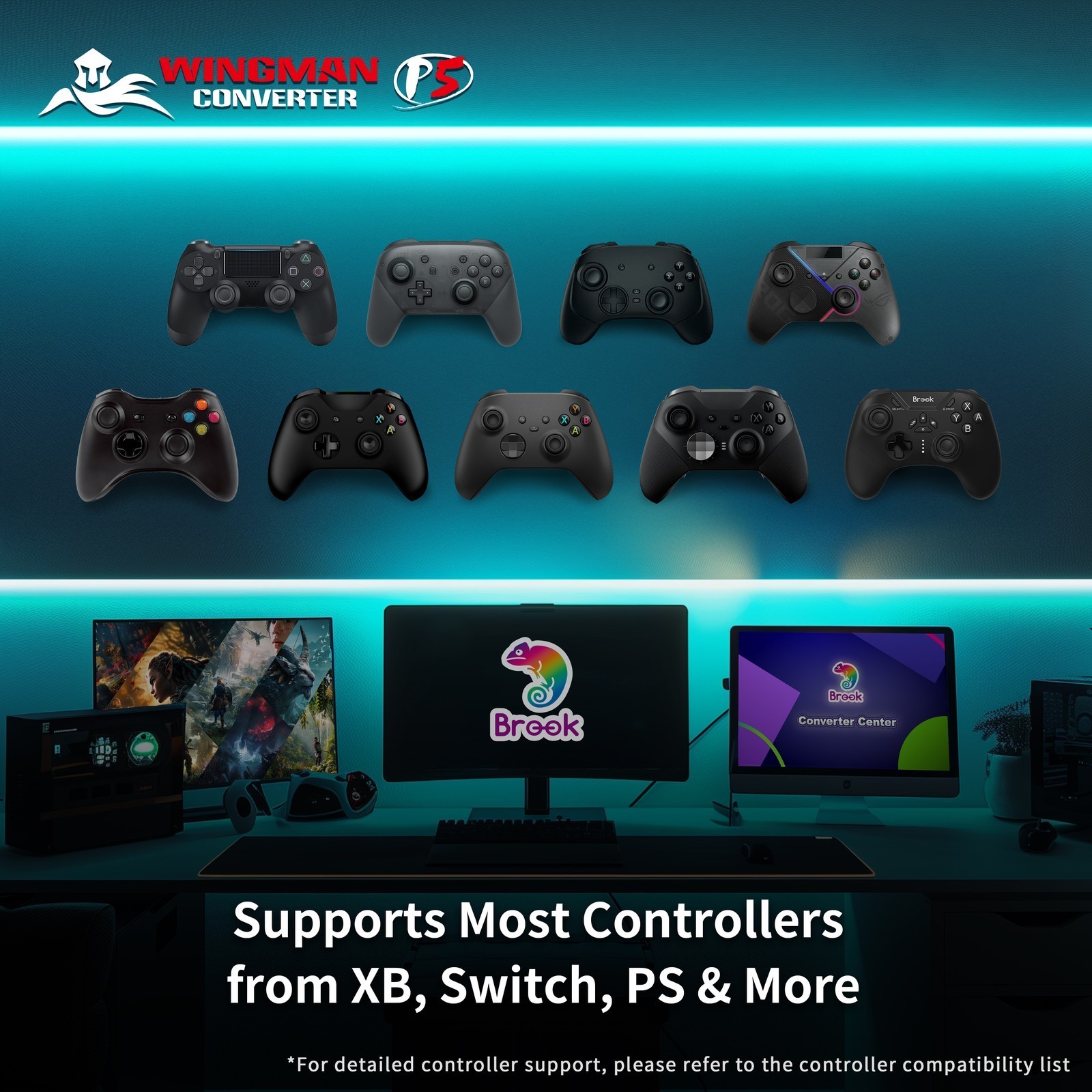 Brook Wingman P5 Converter – Wireless Controller Adapter for PS5 / PS4 / PC