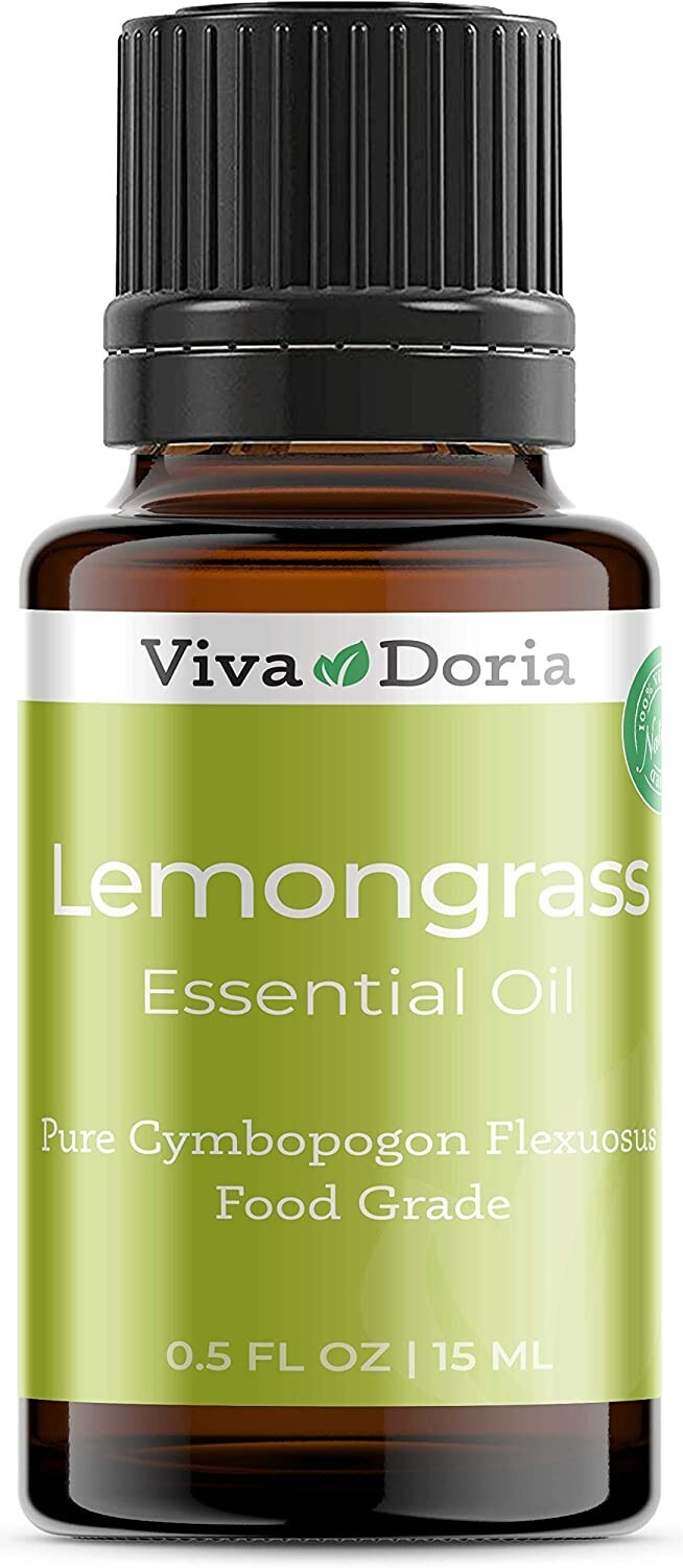 Viva Doria Pure Lemongrass Essential Oil, Food Grade 0.5 Fl oz