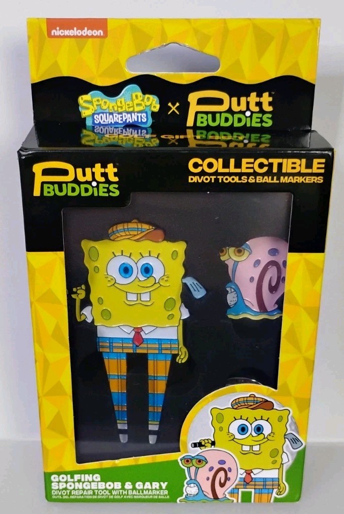 Spongebob Squarepants x Putt Buddies Divot Tool Gary Ballmarker Hat Clip Set