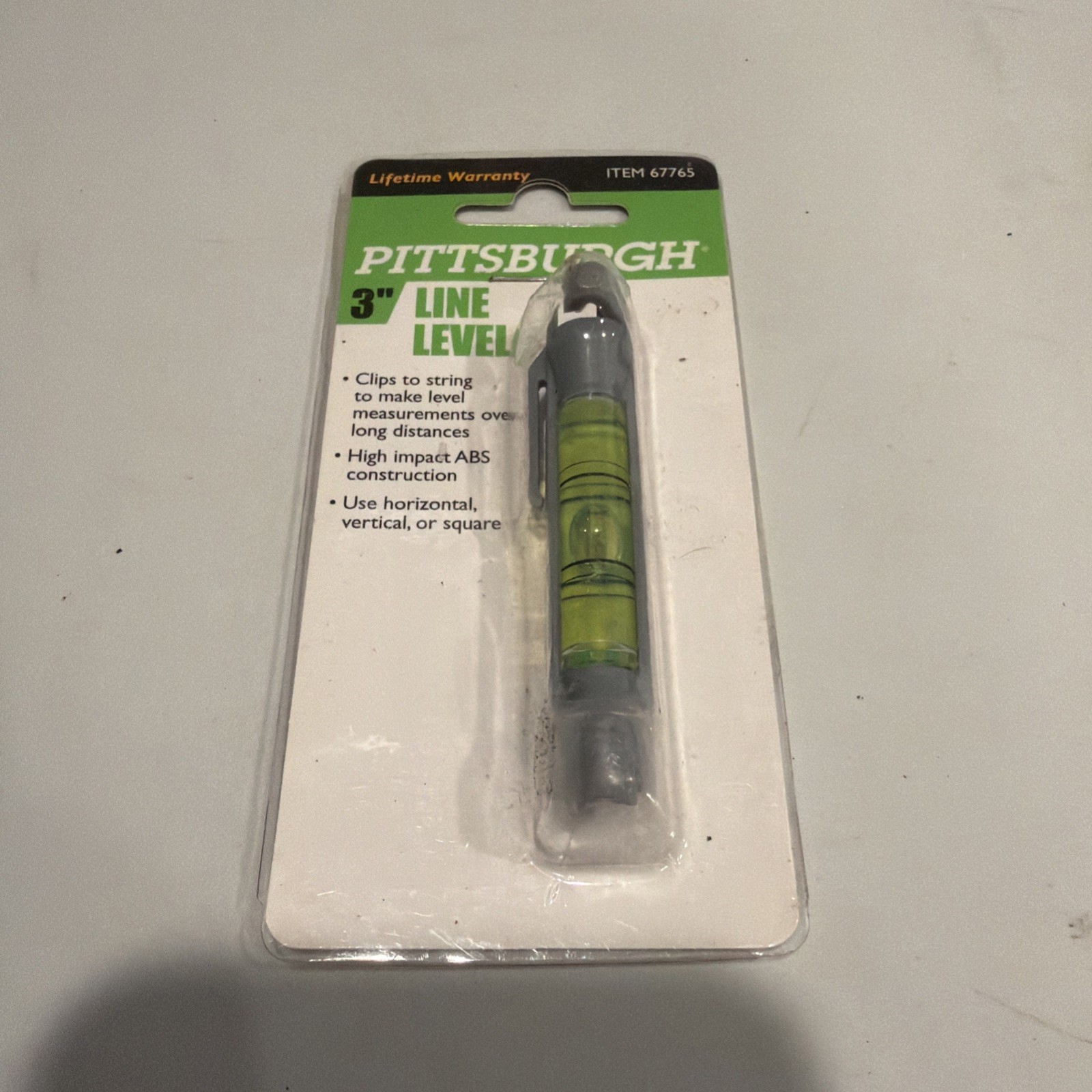 3" Line Level hang on string or place on surface Carpenter Landscape Survey