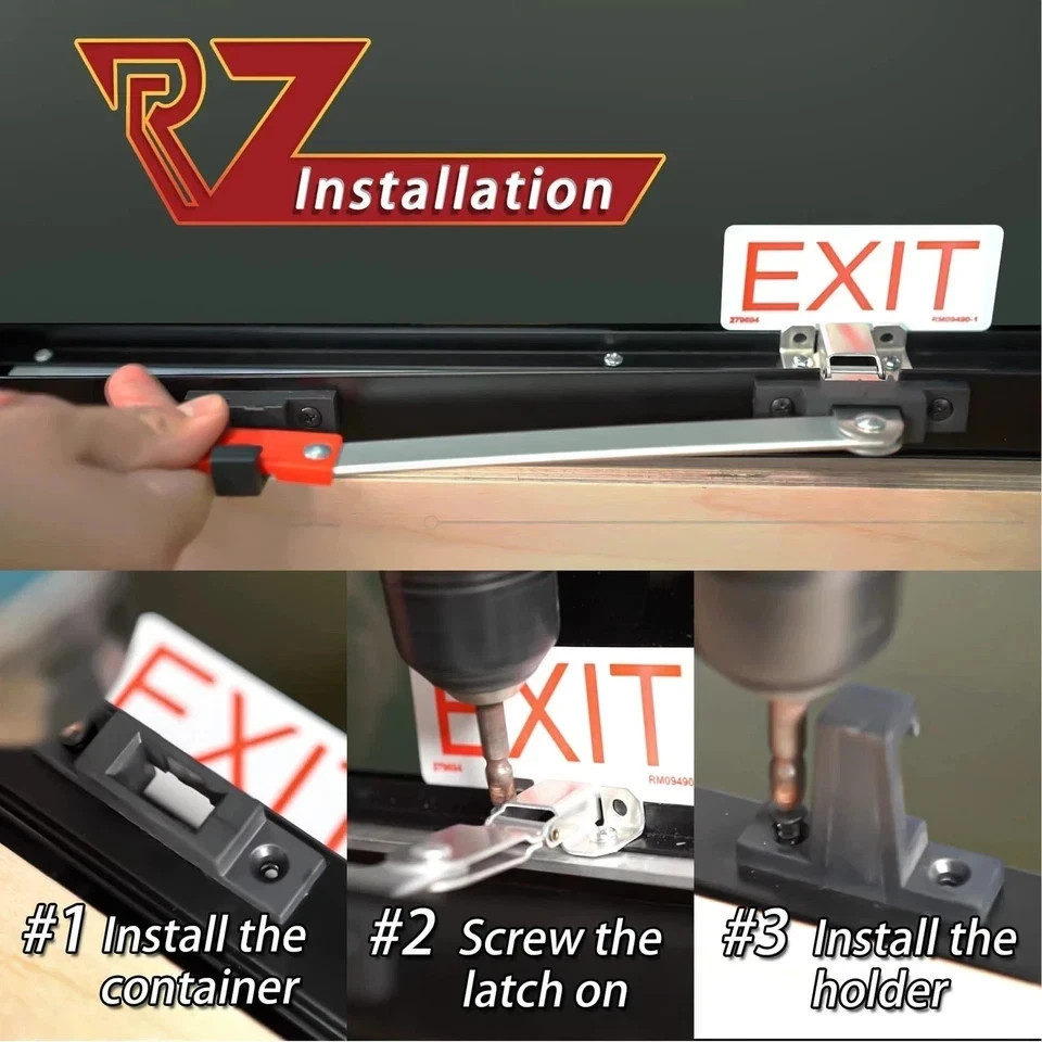 RV Exit Window Latch Bracket - Emergency Replacement Hardware for Camper