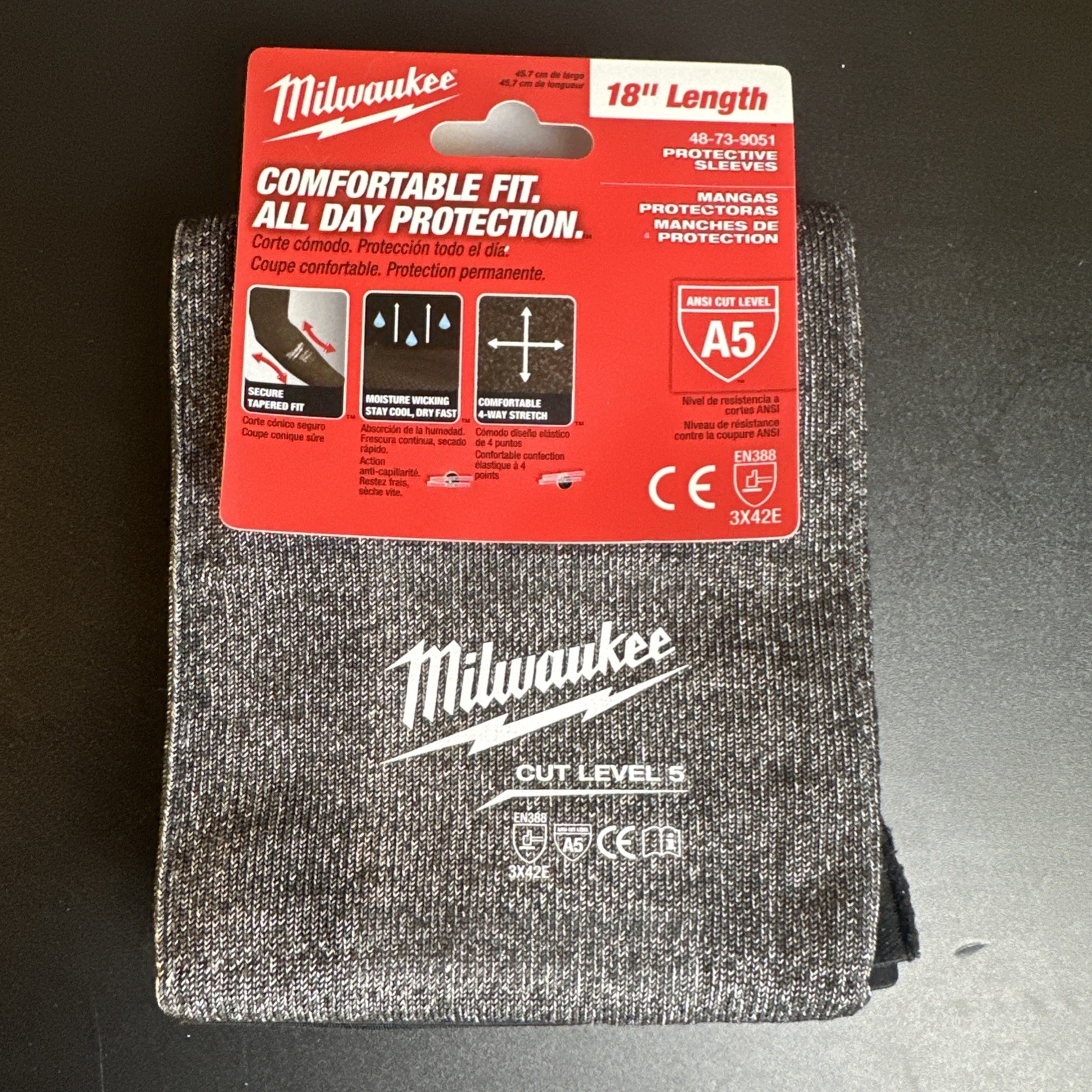Milwaukee Tool 48-73-9051 18 In. Level 5 Cut Resistant Protective Sleeves