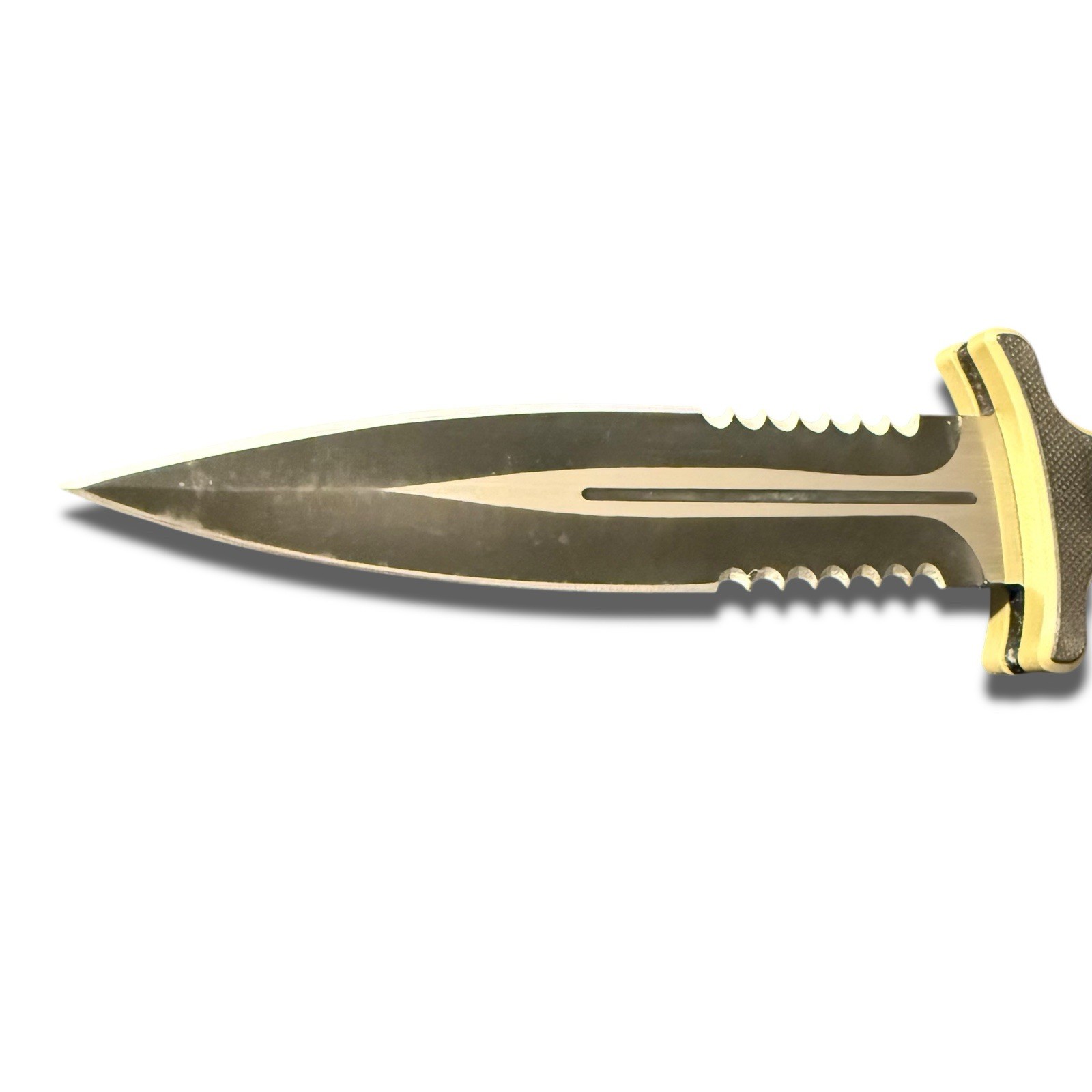 MTech Fixed Blade Dagger Knife Double Edge Serrated w Sheath G10