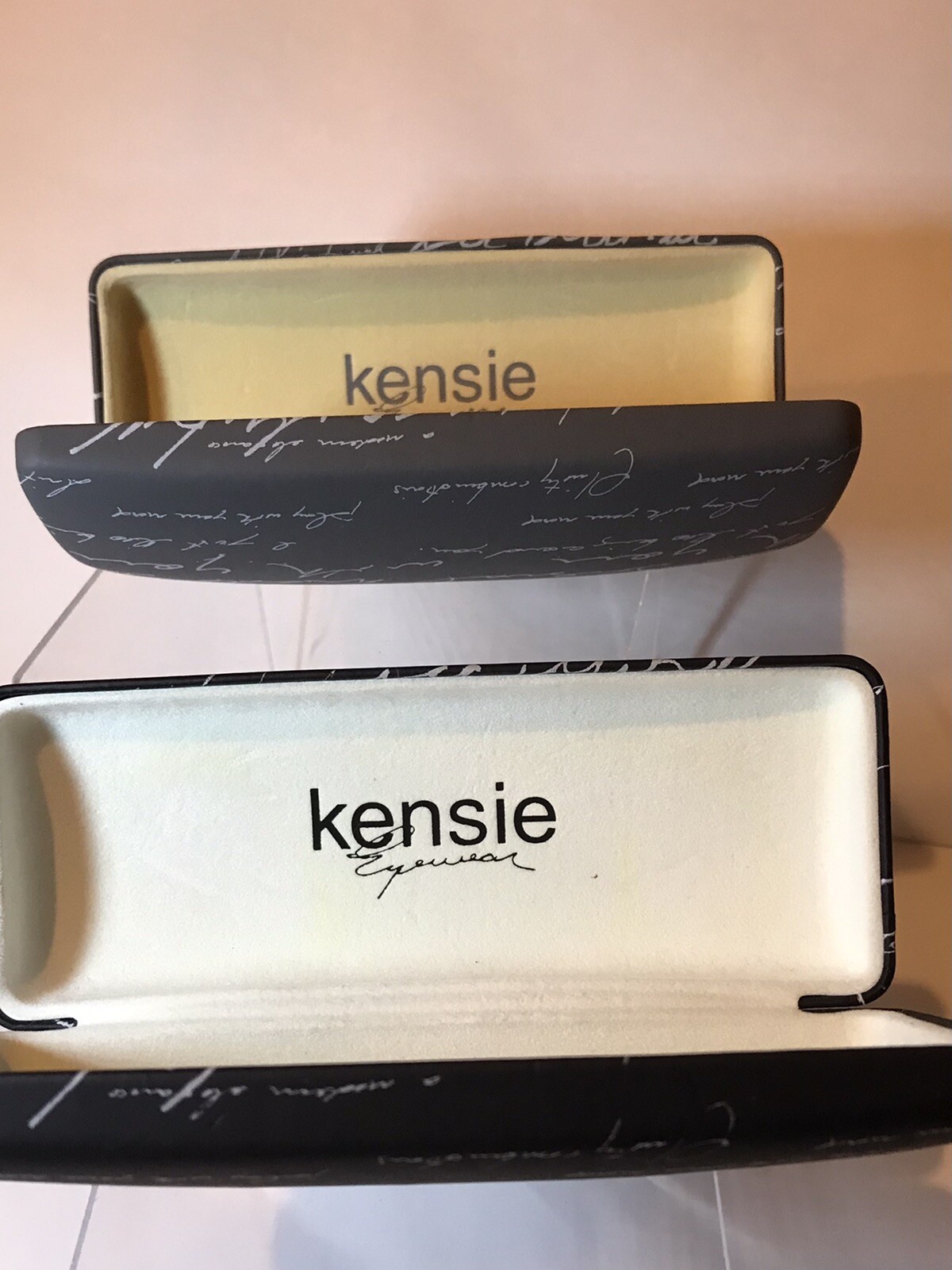 Eyeglass Cases Kensie Hard Eyeglass Storage Sensual Letters Black & Grey (2)