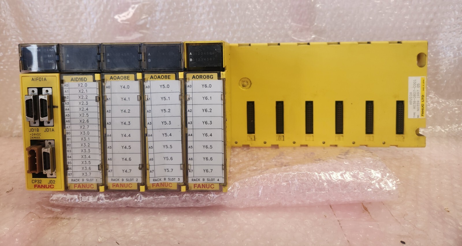 FANUC A03B-0807-C001, PLC RACK & 5 MODULES, SEE LISTING FREE SHIPPING USA STOCK