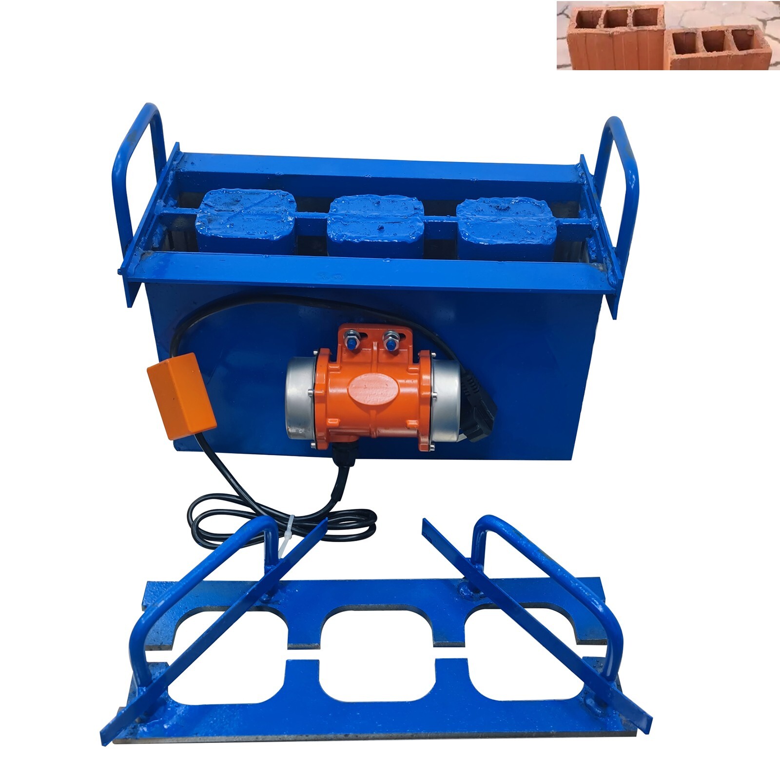 Manual Hollow Soil Block Brick Molding Machine 3 Hole Block Brick Maker 40W 220V