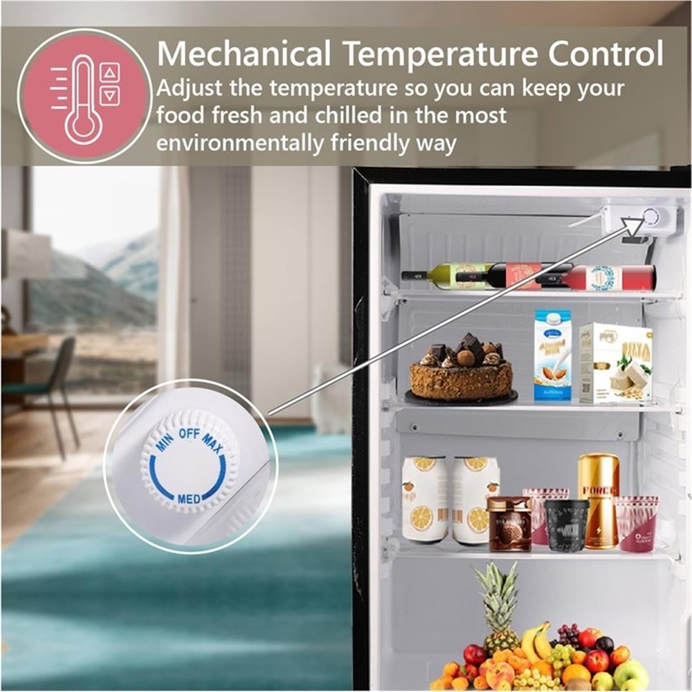 Pemberly Row Contemporary 4.5 cu.ft. Stainless Compact Refrigerator