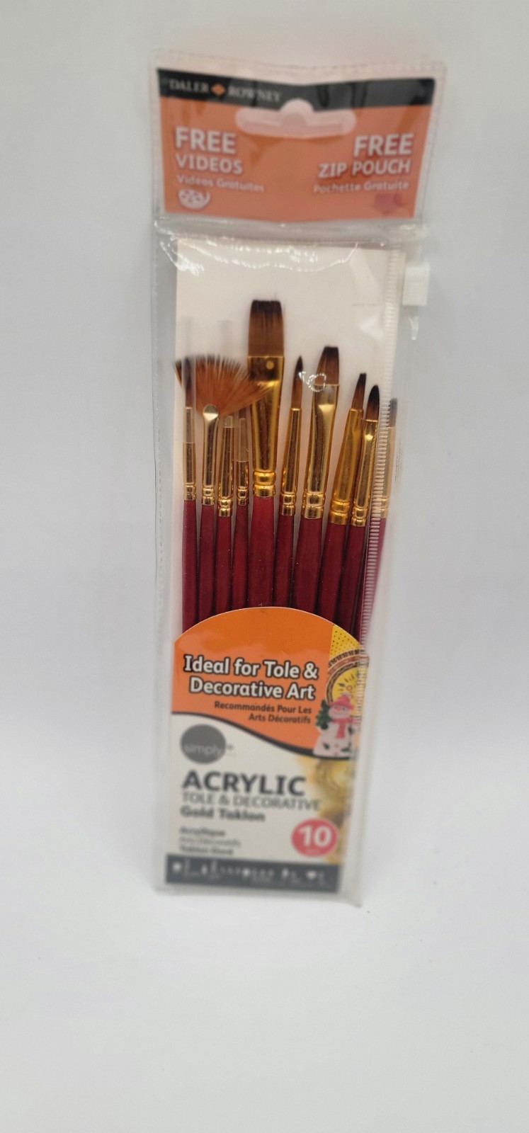 Daller Rowney Acrylic Tole & Decorative Brushes 10 pieces