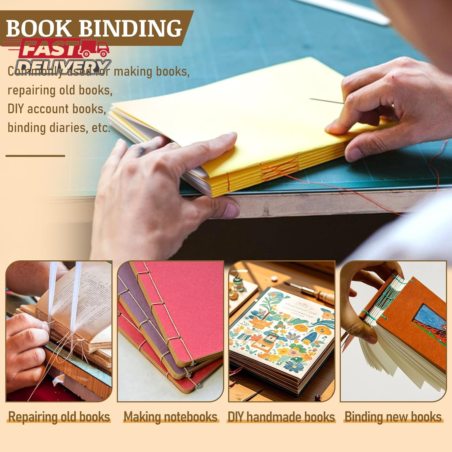 33 Pcs Book Binding Kits 4 Pcs Bone Folder Paper Creaser Paper Folding Tool Book
