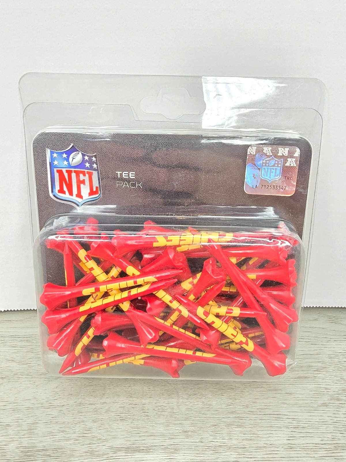 NEW NOS NFL Football Kansas City Chiefs KC Golf Ball 2 3/4" Plastic Tees 40 pack