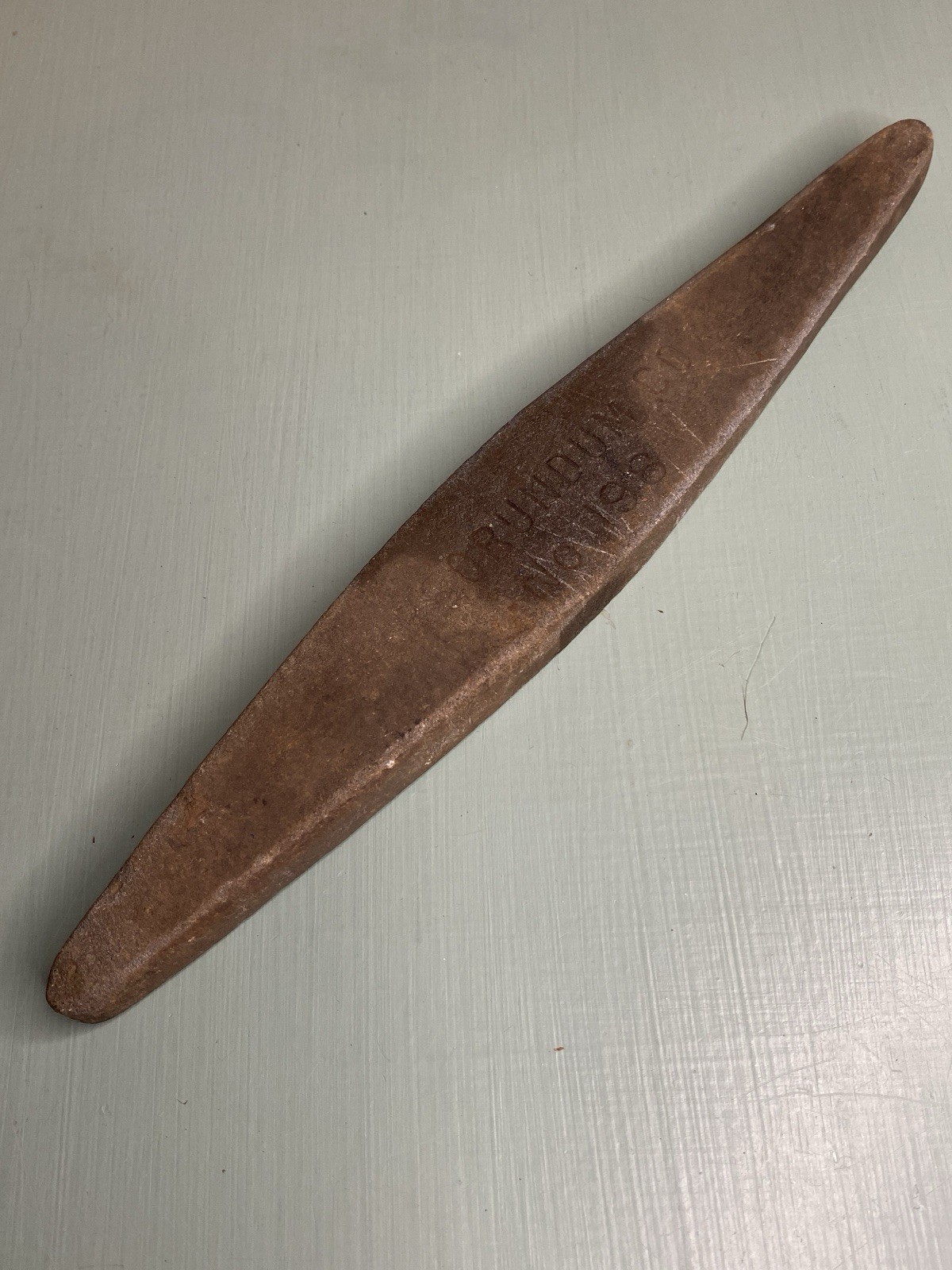 Vintage The Carborundum Co. No. 198 Honing Stone Knife Sharpening 9 1/2"