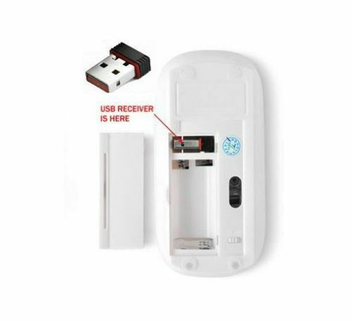 2.4GHz USB Wireless Optical Mouse Mice for Apple Mac Macbook Pro Air PC White US