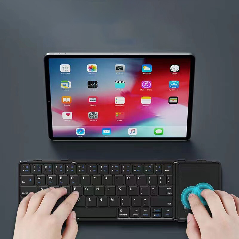 Wireless Bluetooth keyboard touchpad Rechargeable ultrathin foldable Portable