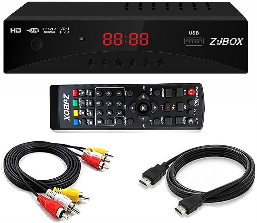 Digital TV Converter Box, ATSC Tv Tuner - ZJBOX for Analog HDTV Live 1080P with