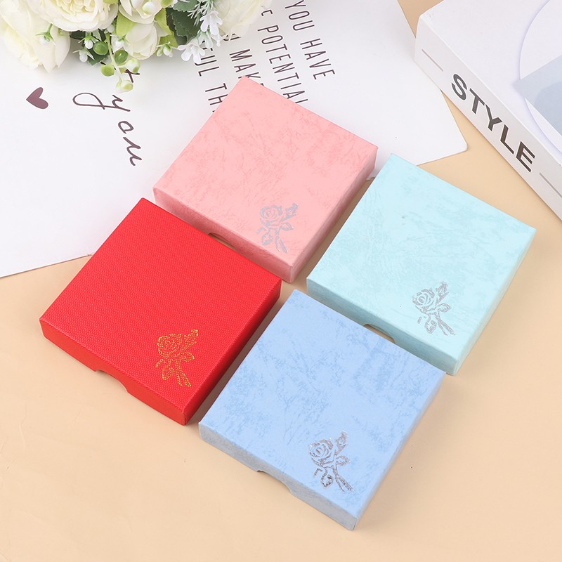 Square Jewelry Packaging Case Flower Print Bracelet Display Box Jewelry Gift Box