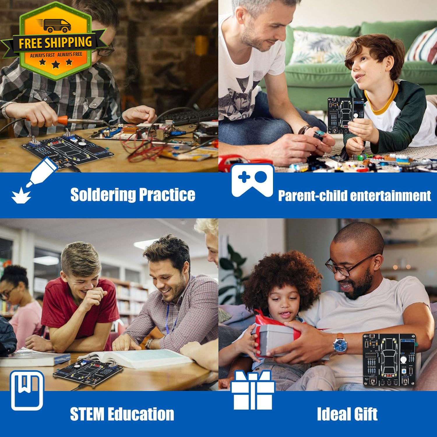 DIY Soldering Practice Kit Car Driving Simulator Electronics Project