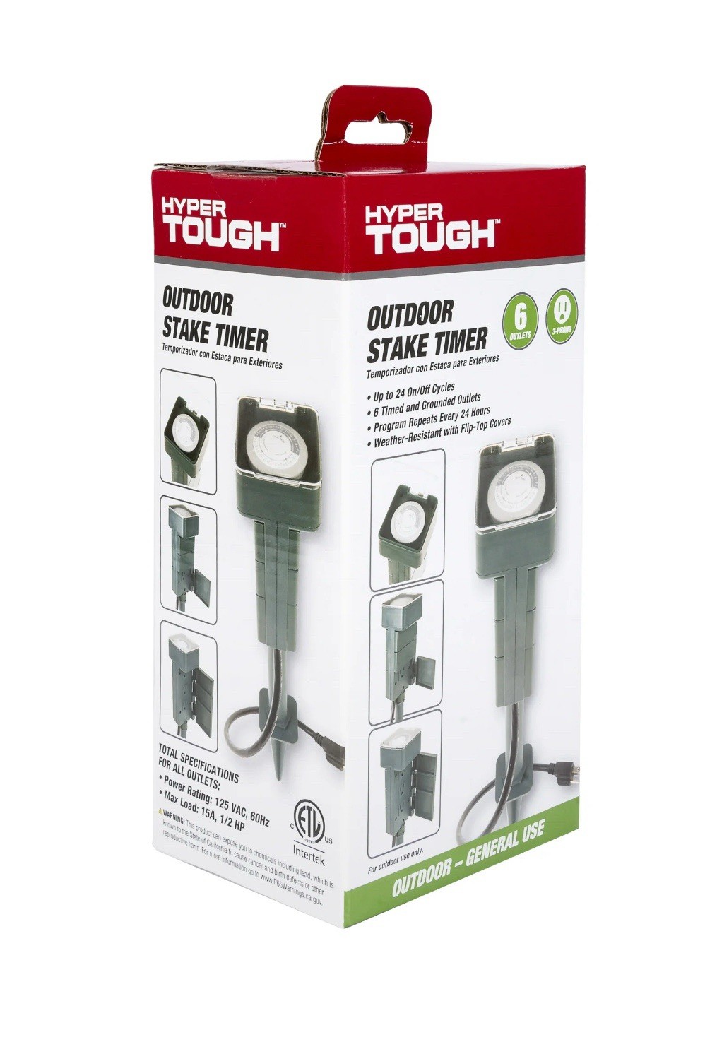 🔥NEW🔥 Hyper Tough Grounded Stake Timer with 6, 3-Prong Outlets, 15 Amp